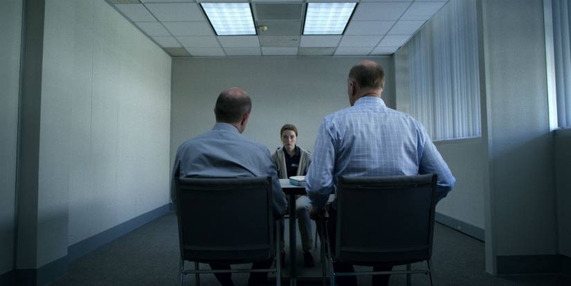 10 Netflix Miniseries That Get Better With Every Episode 6 Parker and Pruitt sit at a table interviewing Marie in Unbelievable.