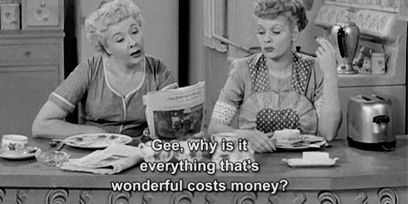 Ethel talking to Lucy about money.