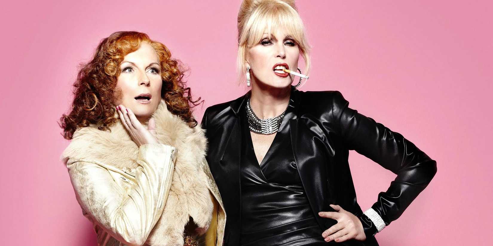 Jennifer Saunders and Joanna Lumley posing in Absolutely Fabulous