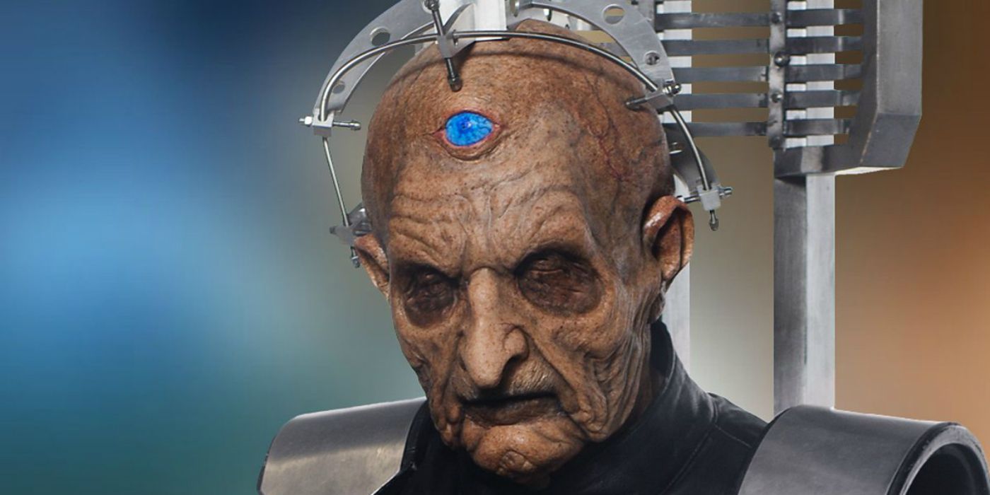 Davros Wired To His Machine in Doctor Who