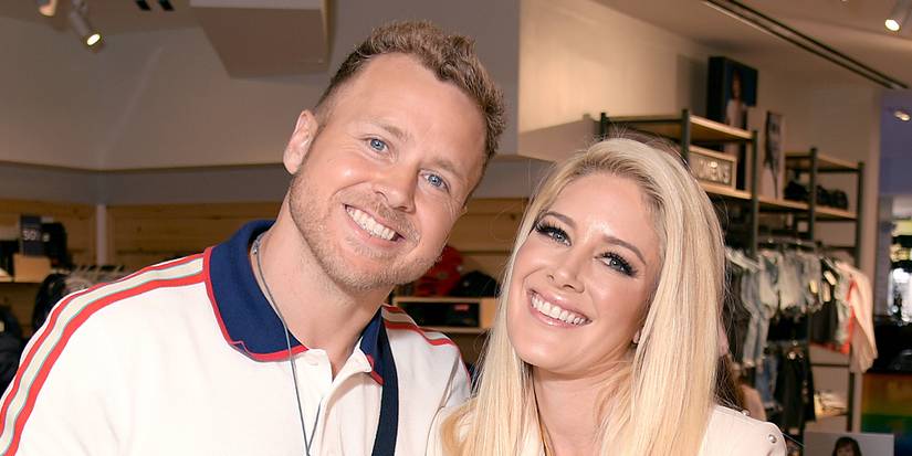 Heidi Montag and Spencer Pratt from The Hills: New Beginnings smiling in a store.