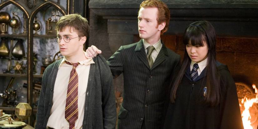 Percy holds Harry and Cho Chang captive