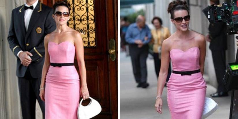 charlotte satc pink dress Charlotte's Transformation into an Elizabeth Taylor Inspired Outfit | SATC Fashion