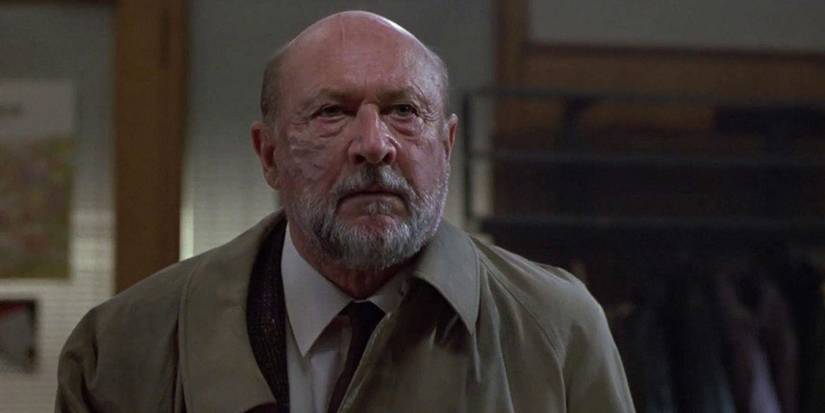 Sam Loomis looking at something in Halloween 4.