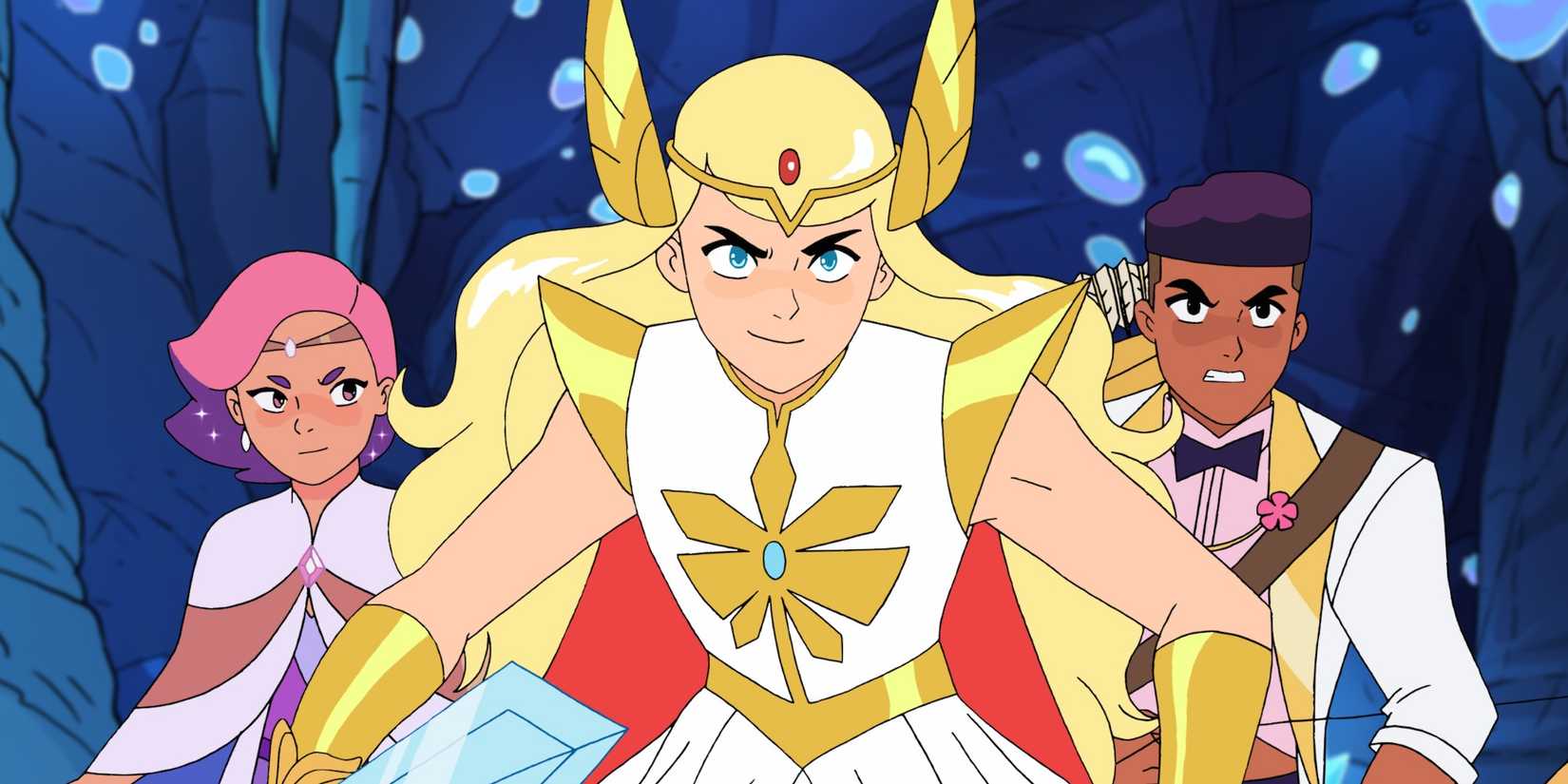 Glimmer, She-Ra and Bow looking ready for a fight in She-Ra and the Princesses of Power season 4