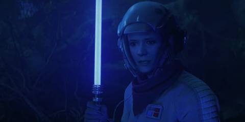 Leia Organa training to be a Jedi in The Rise of Skywalker