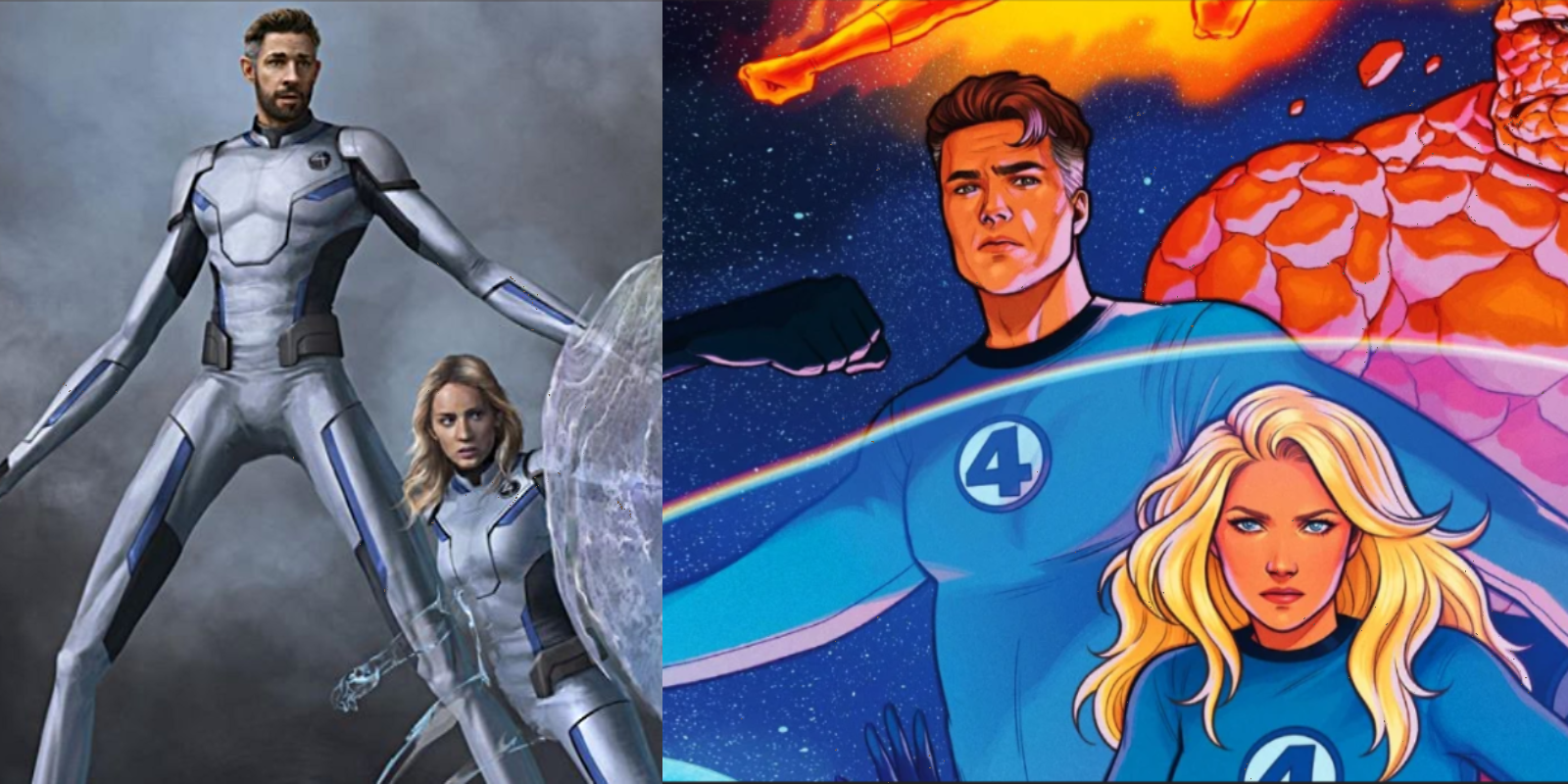 Fantastic Four Fan Art Casts John Krasinski Emily Blunt In Mcu