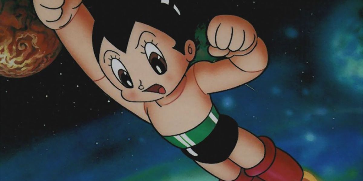 Astro Boy voando no anime
