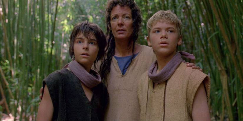 The Mother (Allison Janney) shows young Jacob and young Man in Black the Heart of the Island in Lost