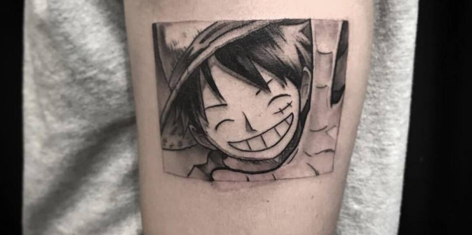 One piece tattoo black and white