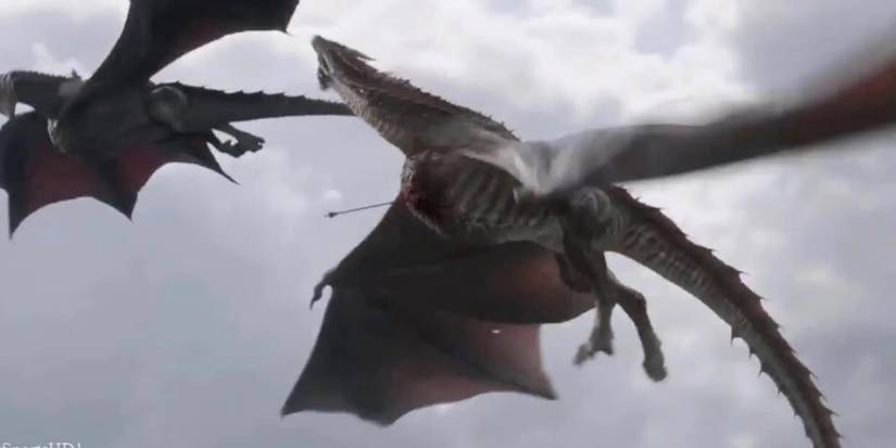 Rhaegal is killed by a large bolt in Game of Thrones