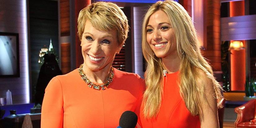 Barbara with an entrepreneur in Shark Tank