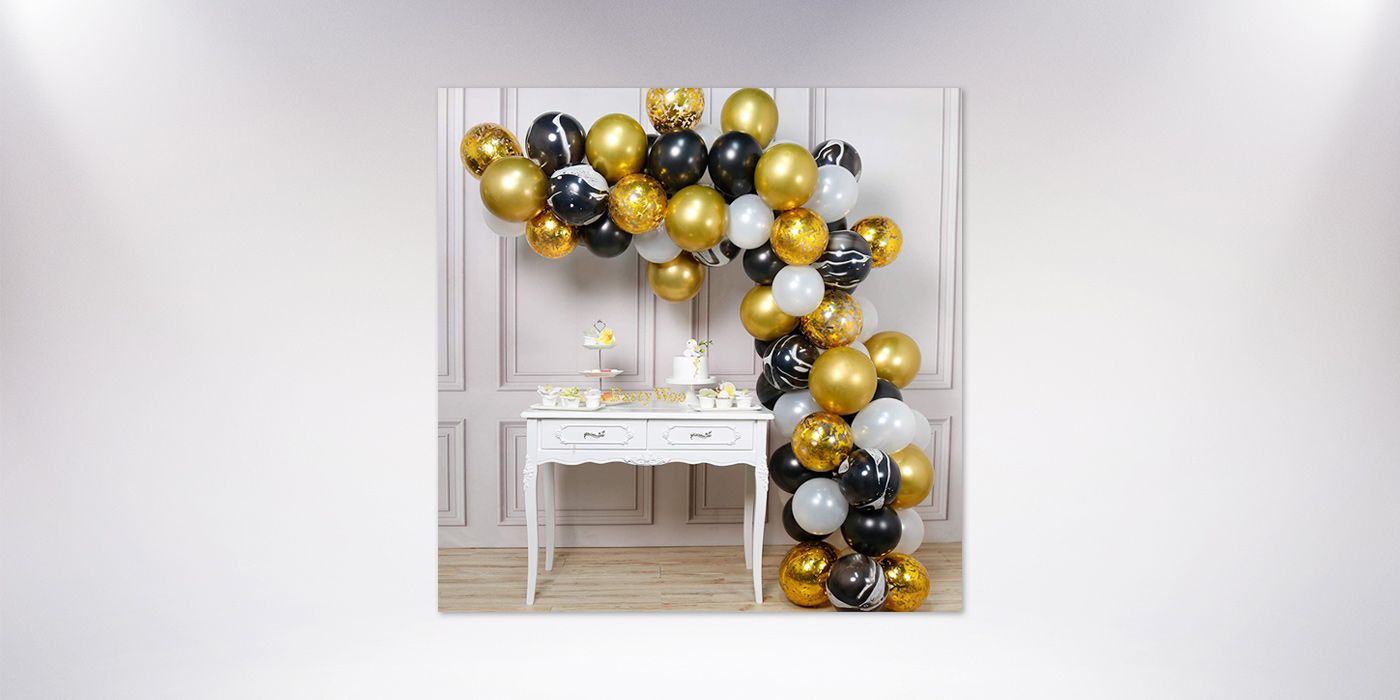 Gold and Black Balloons