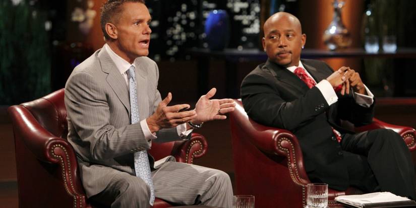 Former shark, Kevin Harrington argues with an enterpreneur in SHark Tank