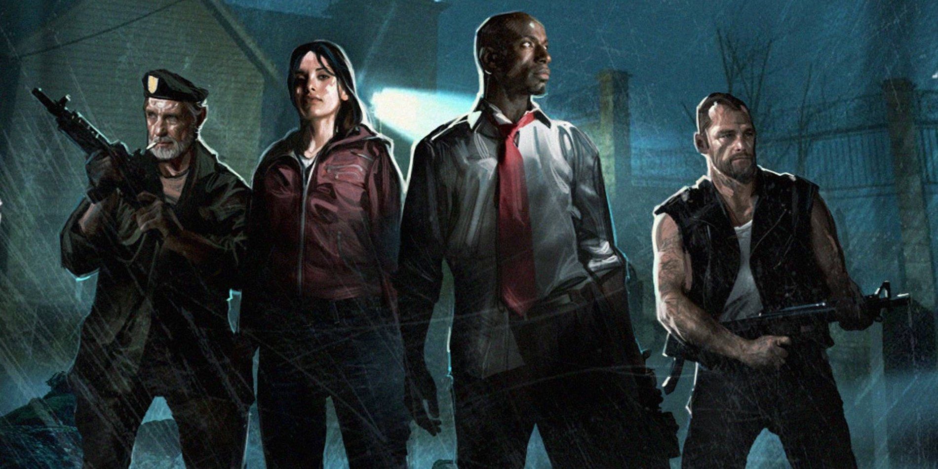 The four playable characters from Left 4 Dead.