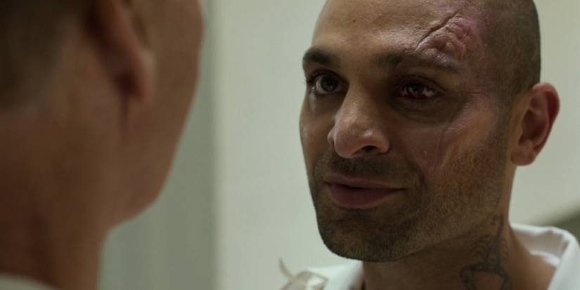 MCU Scorpion Michael Mando looking at the Vulture in Homecoming
