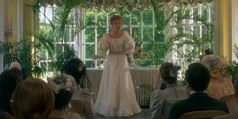 anne of green gables white dress long sleeve collar button front mini dress