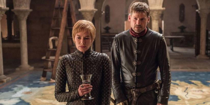 Jaime and Cersei Lannister in palace map room in Game of Thrones