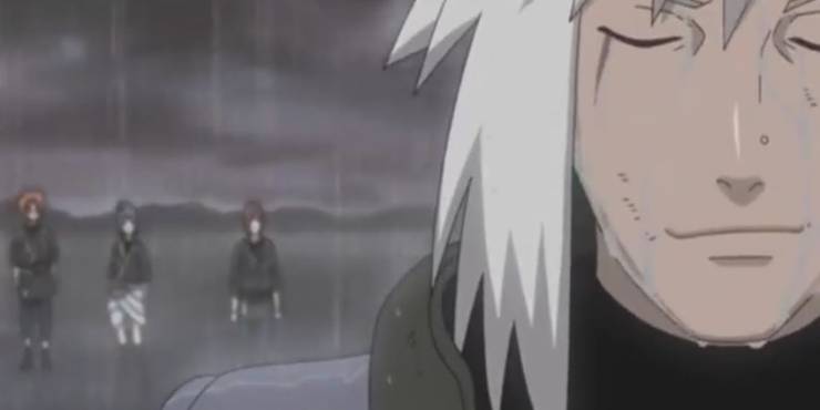 Jiraiya traint de Ame Wezen in een Naruto Shippuden Flashback