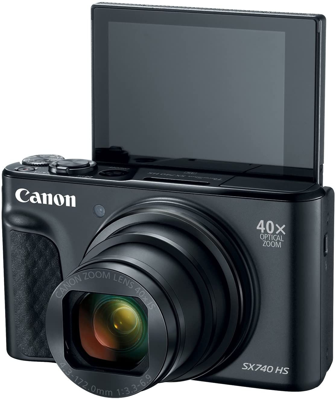 Canon PowerShot SX740 Digital Camera Front Angled - Imager Extended