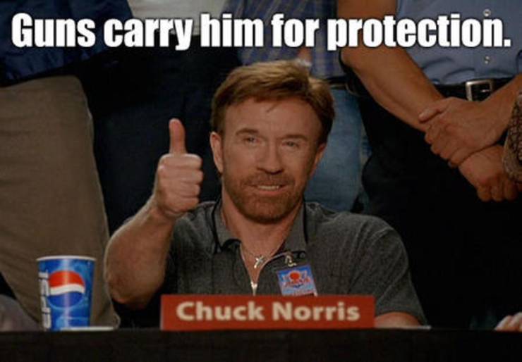 10 Chuck Norris Memes That Are Too Hilarious For Words To Describe. 12 Chuck Norris Guns Meme