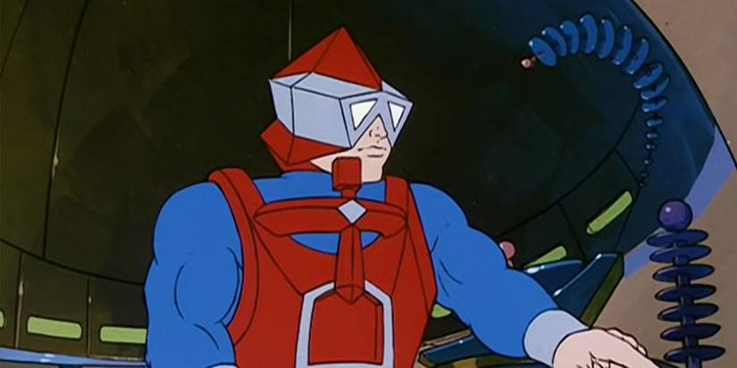 Homem Máquina herói da animação He Man controla equipamentos tecnológicos em base futurista de Eternia.