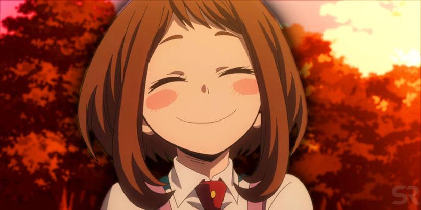 Ochaco Uraraka smiling in My Hero Academia