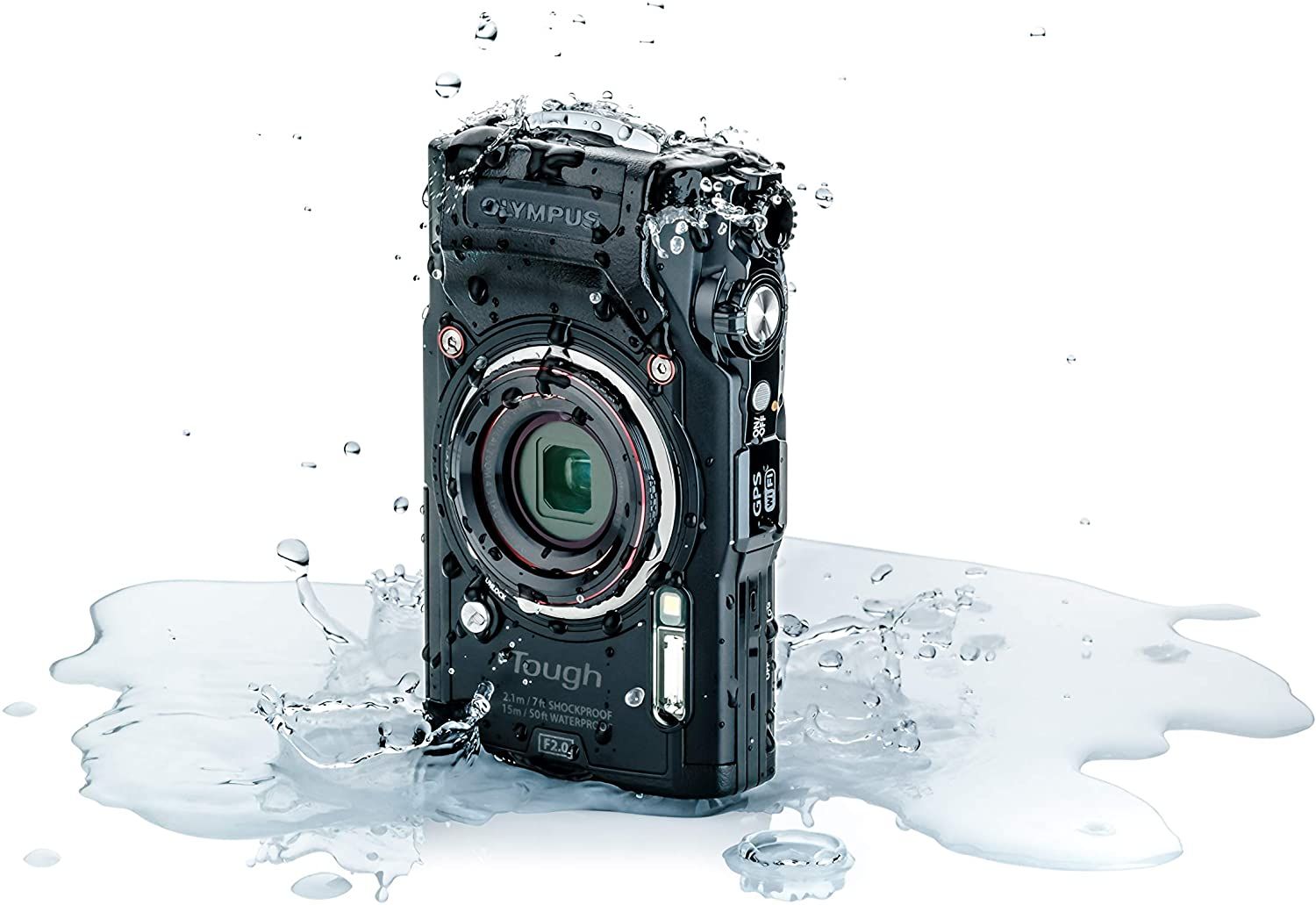 Olympus Tough TG-6 Waterproof Camera Portrait Angled Wet