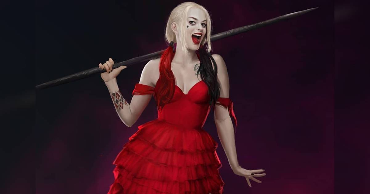 strapless open back dress Adult Suicide Squad 2 Harley Quinn Red Dress Costume - Adult Costumes
