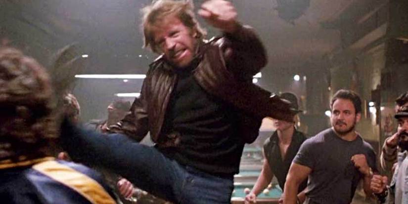Chuck Norris' 15 Best Movies, Ranked 7 Chuck Norris kicking someone in Code of Silence