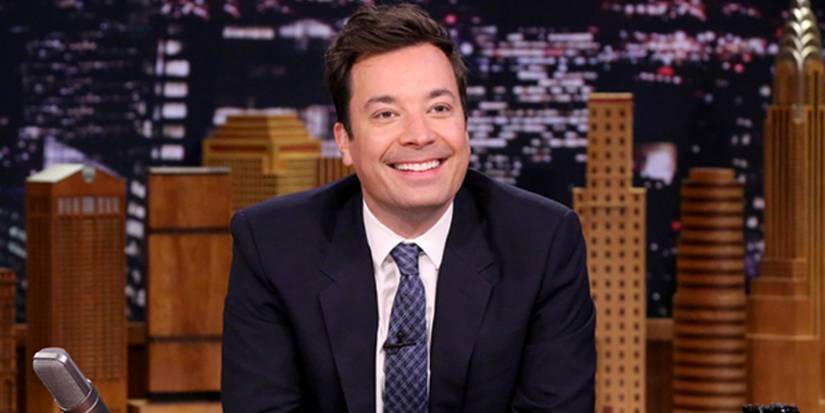 Jimmy Fallon smiling on The Tonight Show starring Jimmy Fallon