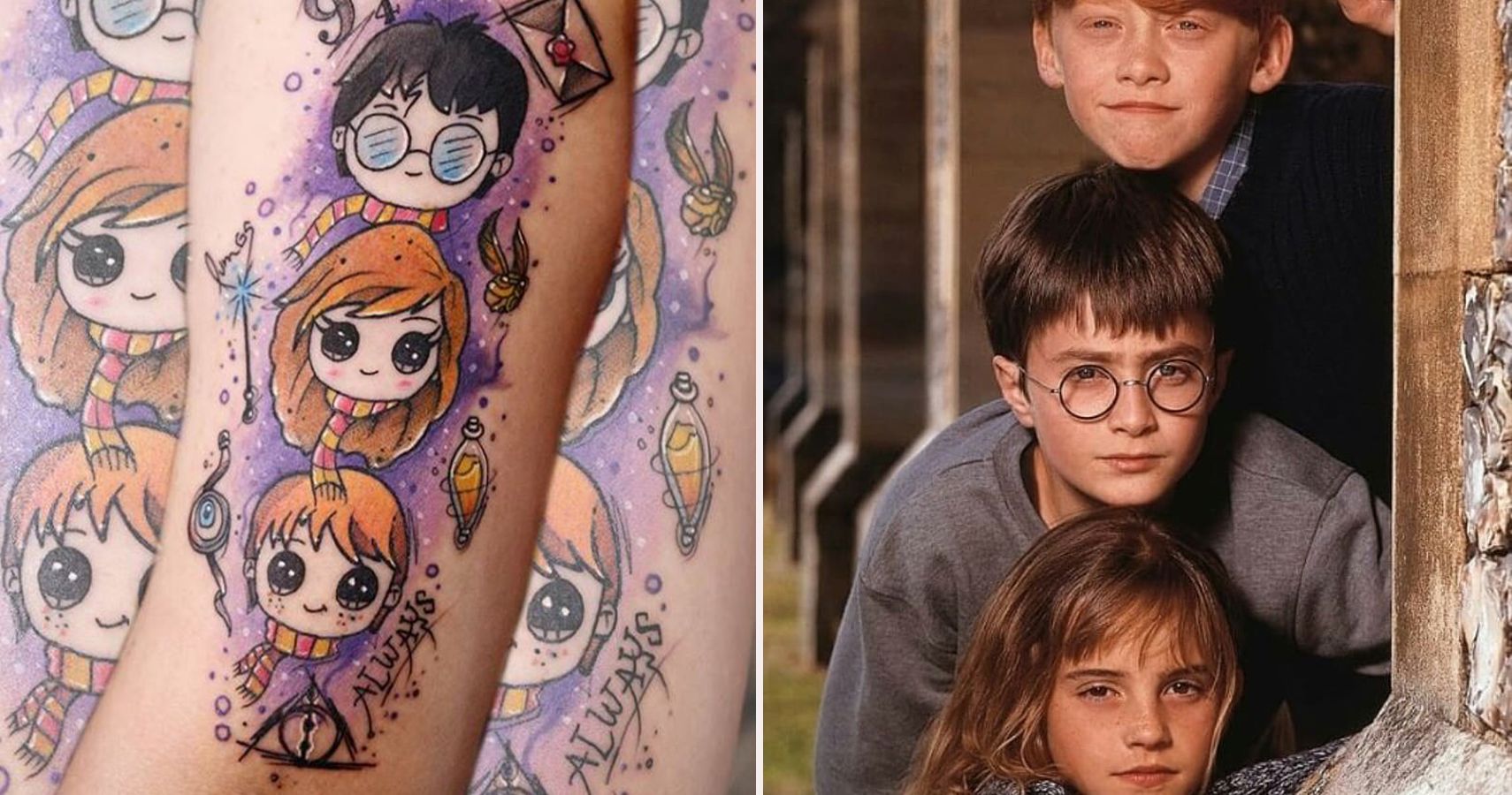 Harry Potter 10 Golden Trio Tattoos Devoted Fans Will Love