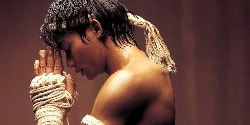 Tony Jaa in Ong-Bak: Muay Thai Warrior (2003)  Directed by Prachya Pinkaew