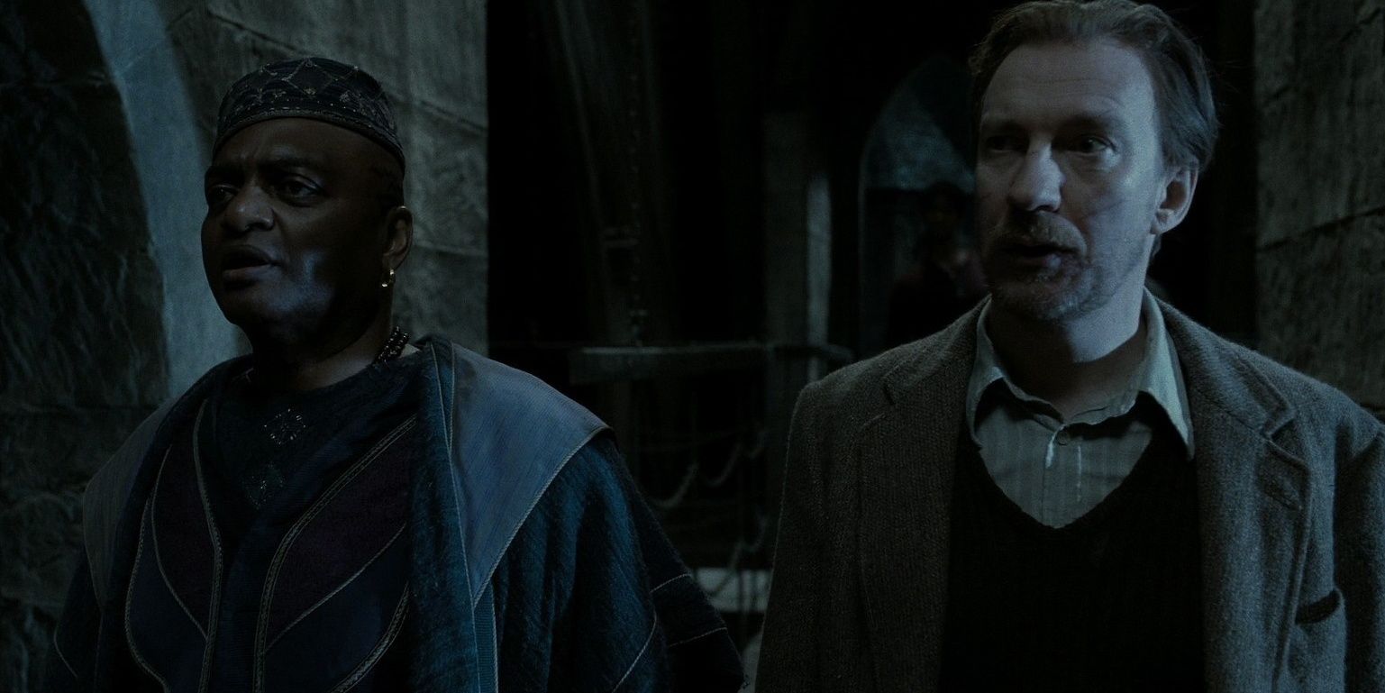 Remus Lupin Kingsley Shackelbolt Battle of Hogwarts David Thewlis Deathly Hallows Part 2 Cropped