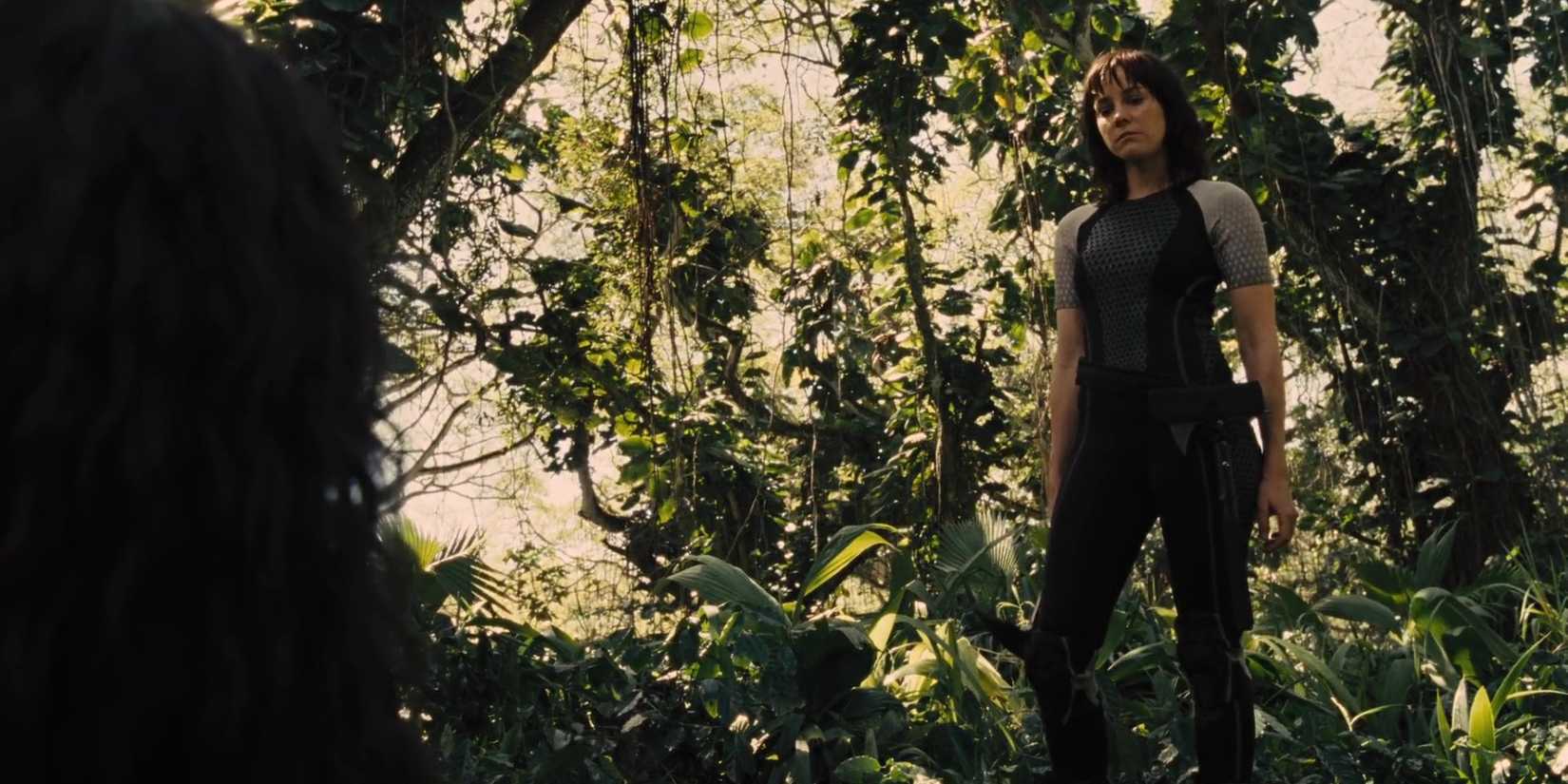 Johanna in the jungle arena at the 75th Hunger Games in Catching Fire