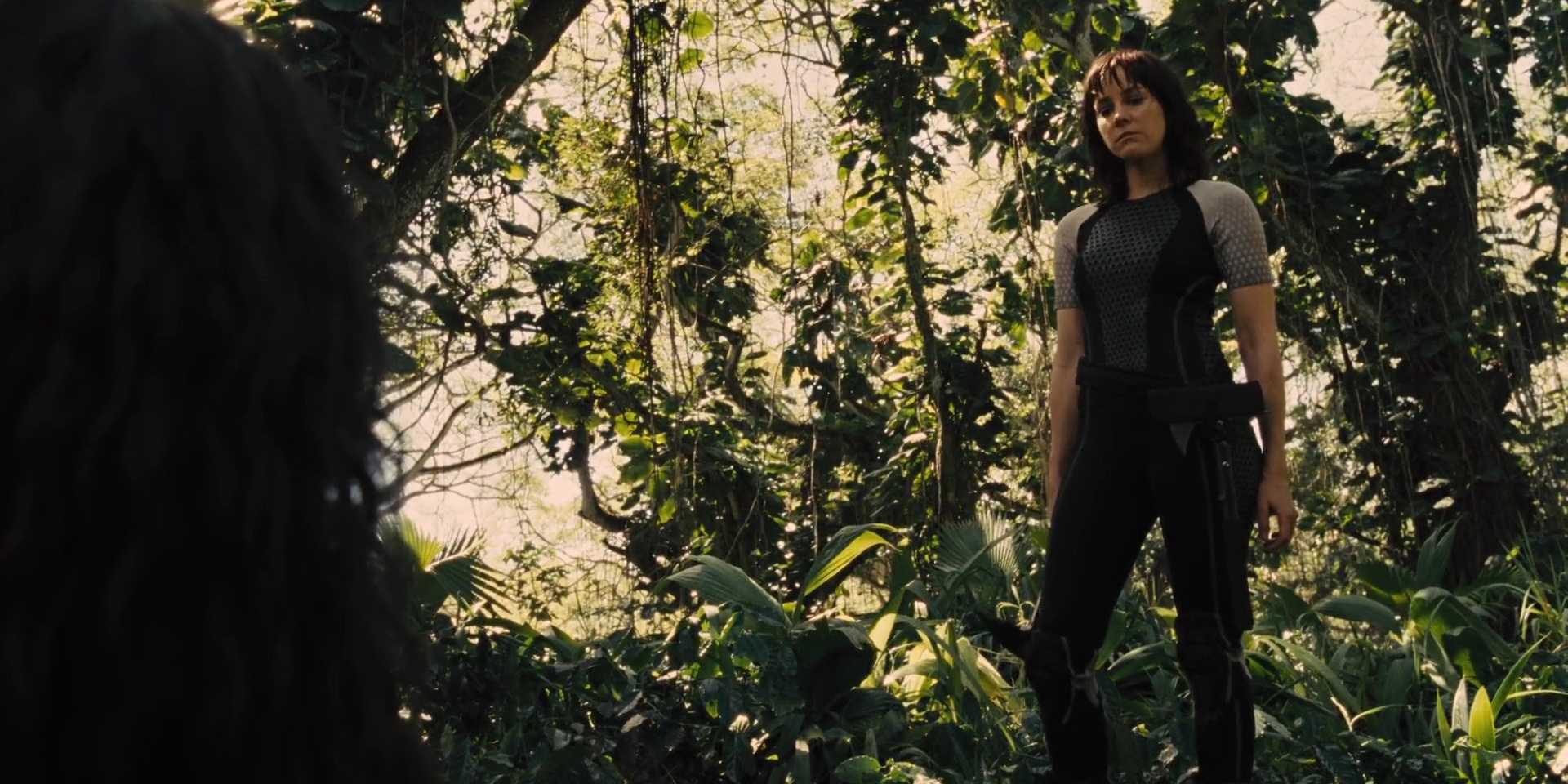 Johanna in the jungle arena at the 75th Hunger Games in Catching Fire
