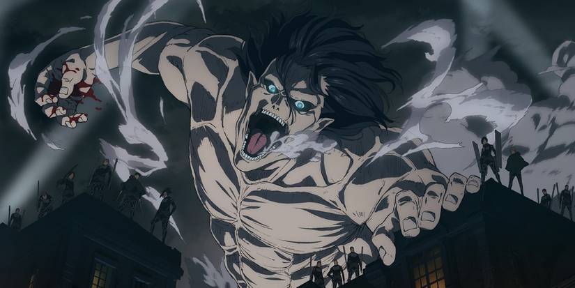 An enraged Eren Yeager confronts Reiner in Attack on Titan season 4