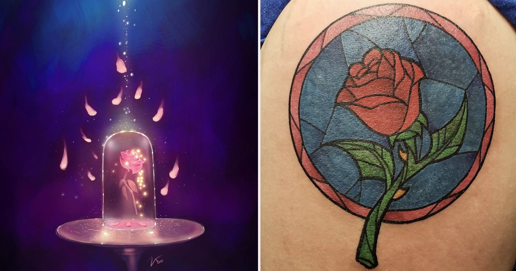 Beautiful Beast Tattoos Inspired by the Rose