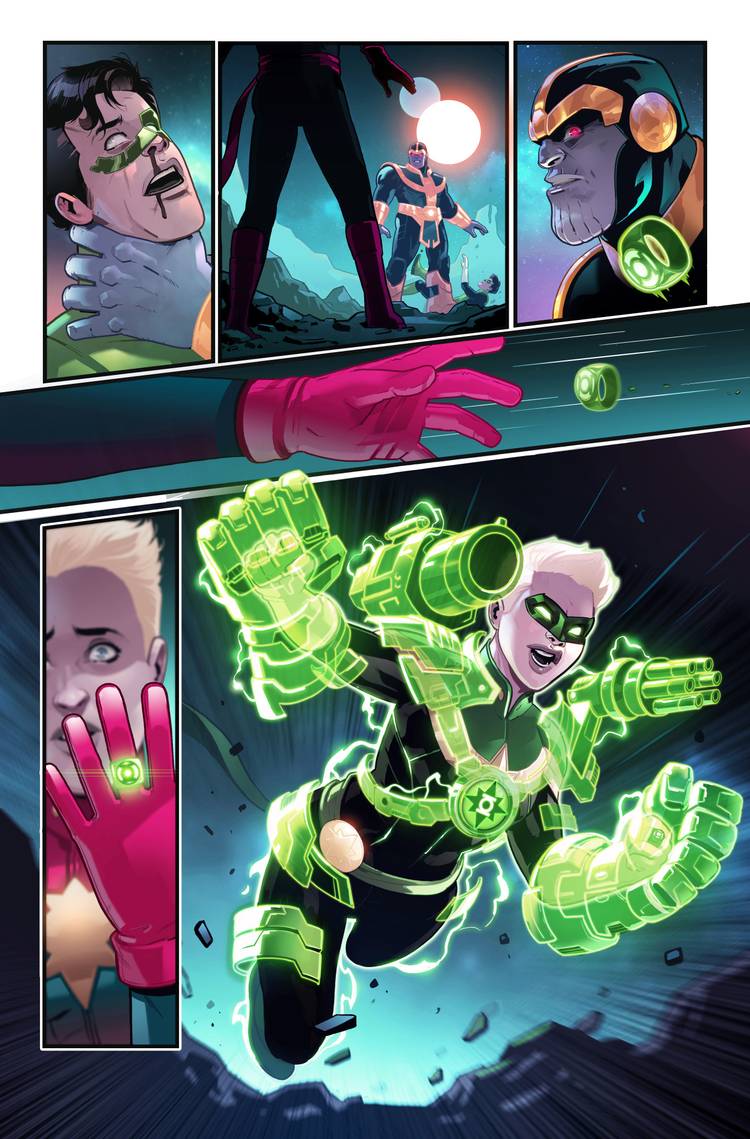 Captain Marvel Becomes Green Lantern in DC/Marvel Crossover, image size:750x1139