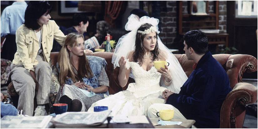 rachel bridesmaid dress episode Rachel's Poofy Pink Dress