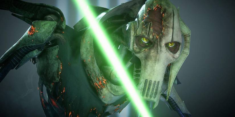 A battle-damaged General Grievous from Star Wars