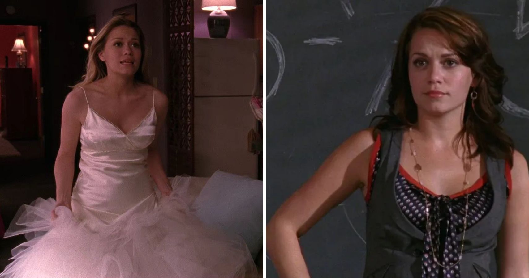 haley james scott prom dress ONE TREE HILL Series#4/Episode#17/It Gets Worse At Night Tx: May 9, 2007 JAMES LAFFERTY as Nathan Scott, BETHANY JOY GALEOTTI as Haley James Scott Stock Photo
