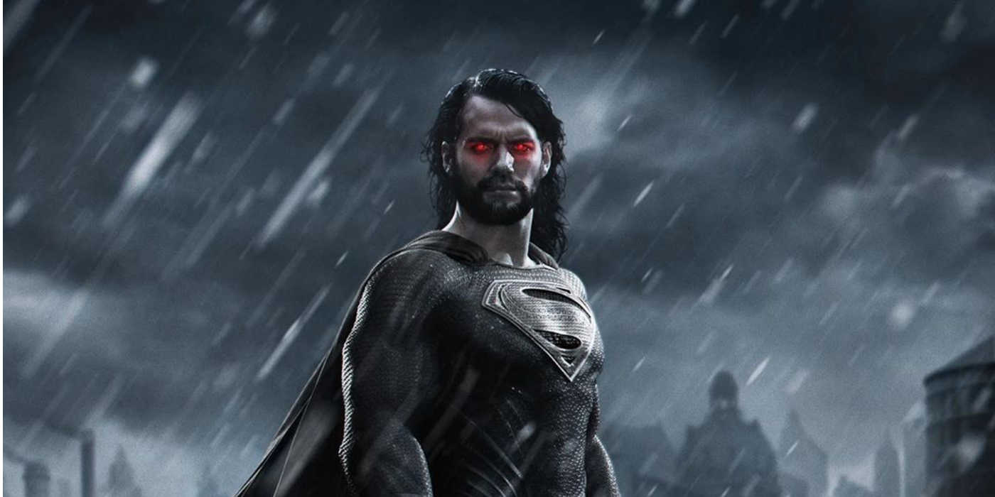 Superman Sports Black Suit & Beard In Justice League Snyder Cut Fan Art