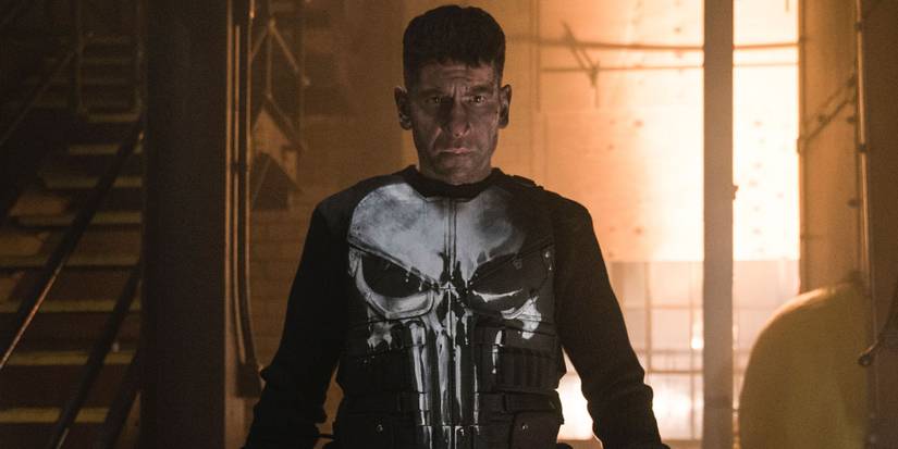 Jon Bernthal as the Punisher wearing skull logo from the comics on Netflix's The Punisher