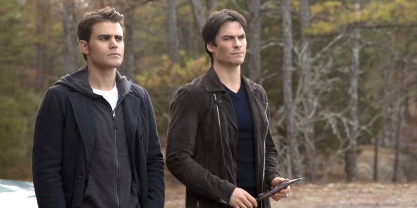 Paul Wesley and Ian Somerhalder in Vampire Diaries