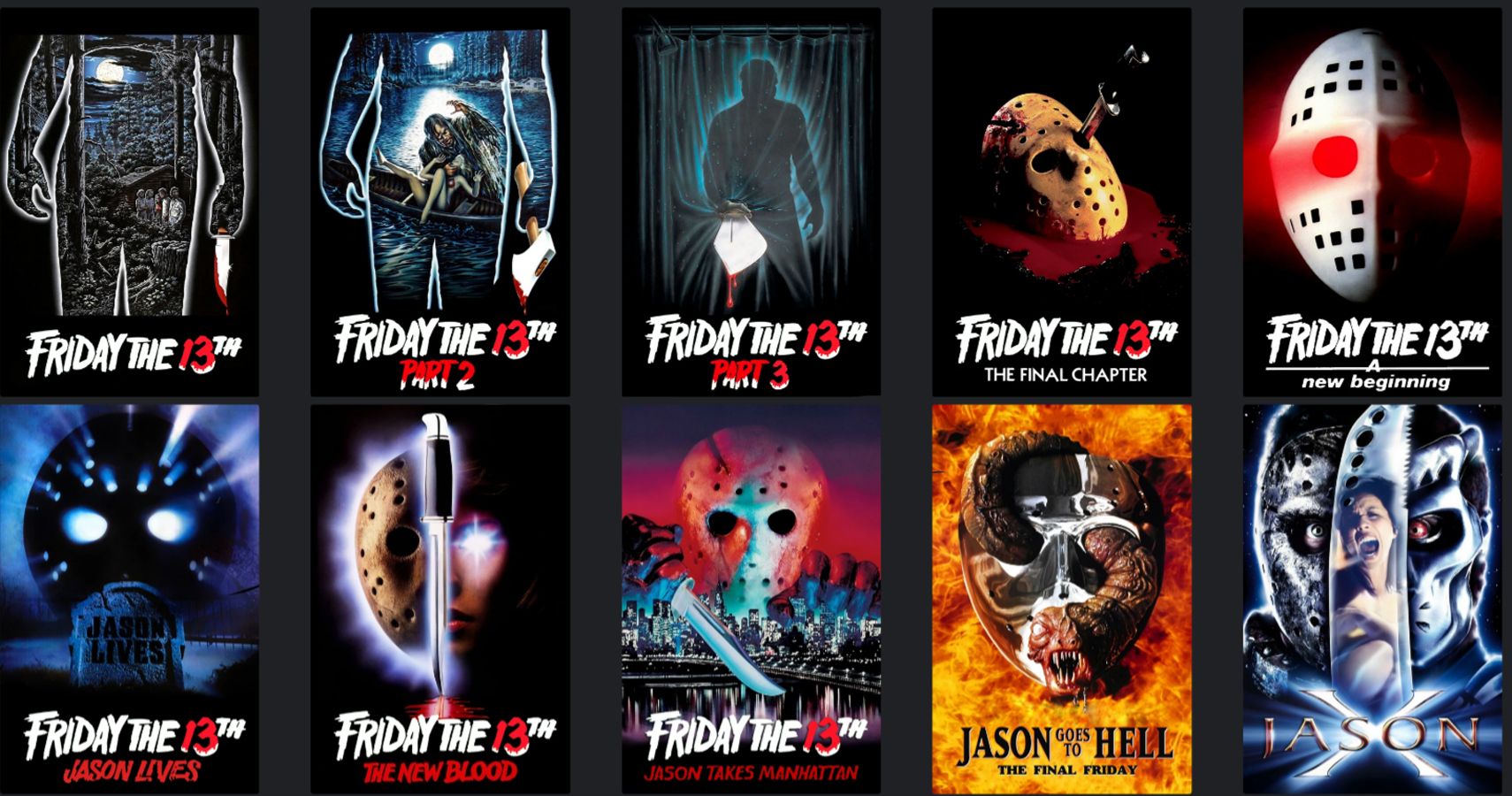Every Friday The 13th Movie (& Where You Can Watch Them Online)