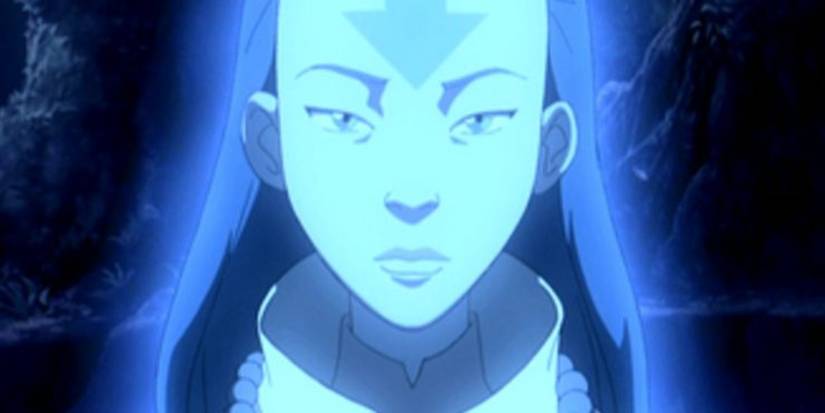 Yangchen's spirit glowing blue in Avatar: The Last Airbender
