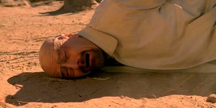 Walt (Bryan Cranston) crying on the ground in Breaking Bad 