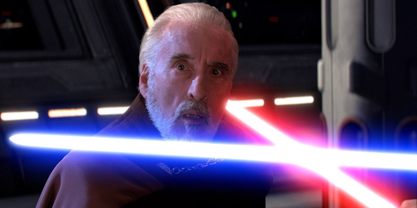 Anakin se prepara para matar o Conde Dooku por ordem do Chanceler Palpatine em Star Wars: A Vingança dos Sith