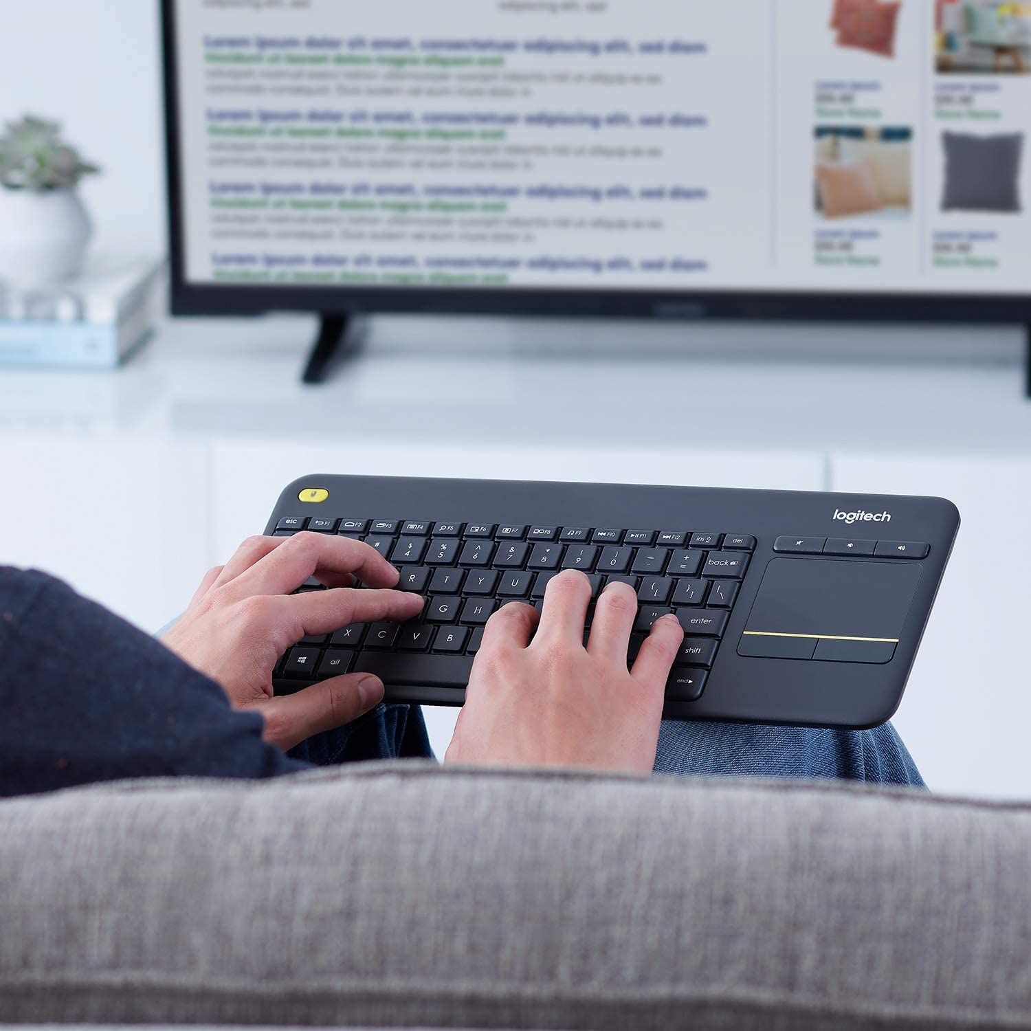 Logitech K400 Plus Wireless Touch TV Keyboard c